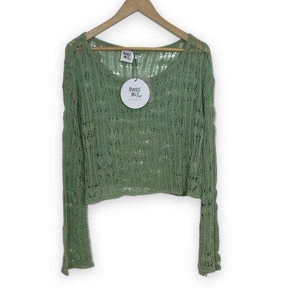 Princess Polly Sweaters - Princess Polly Asher Cropped Sweater Sage US 10 New
